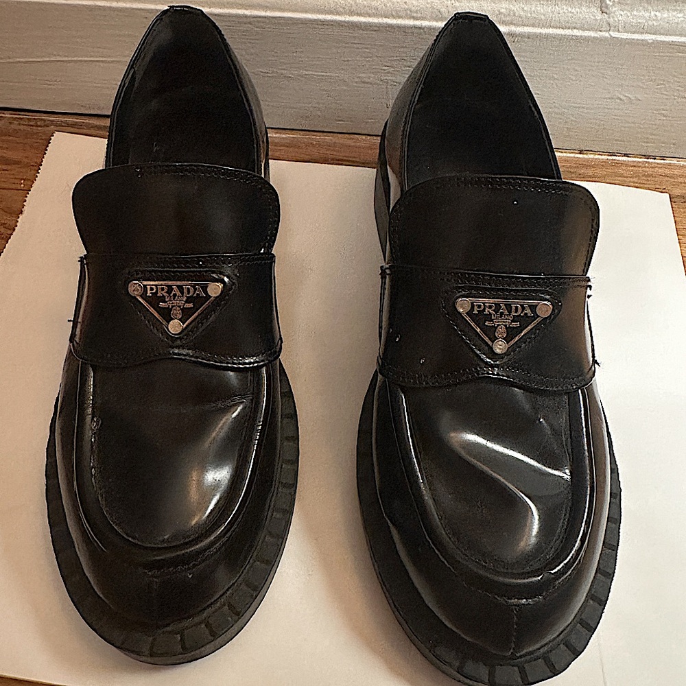 PRADA Triangle Logo Loafer - Size 36
